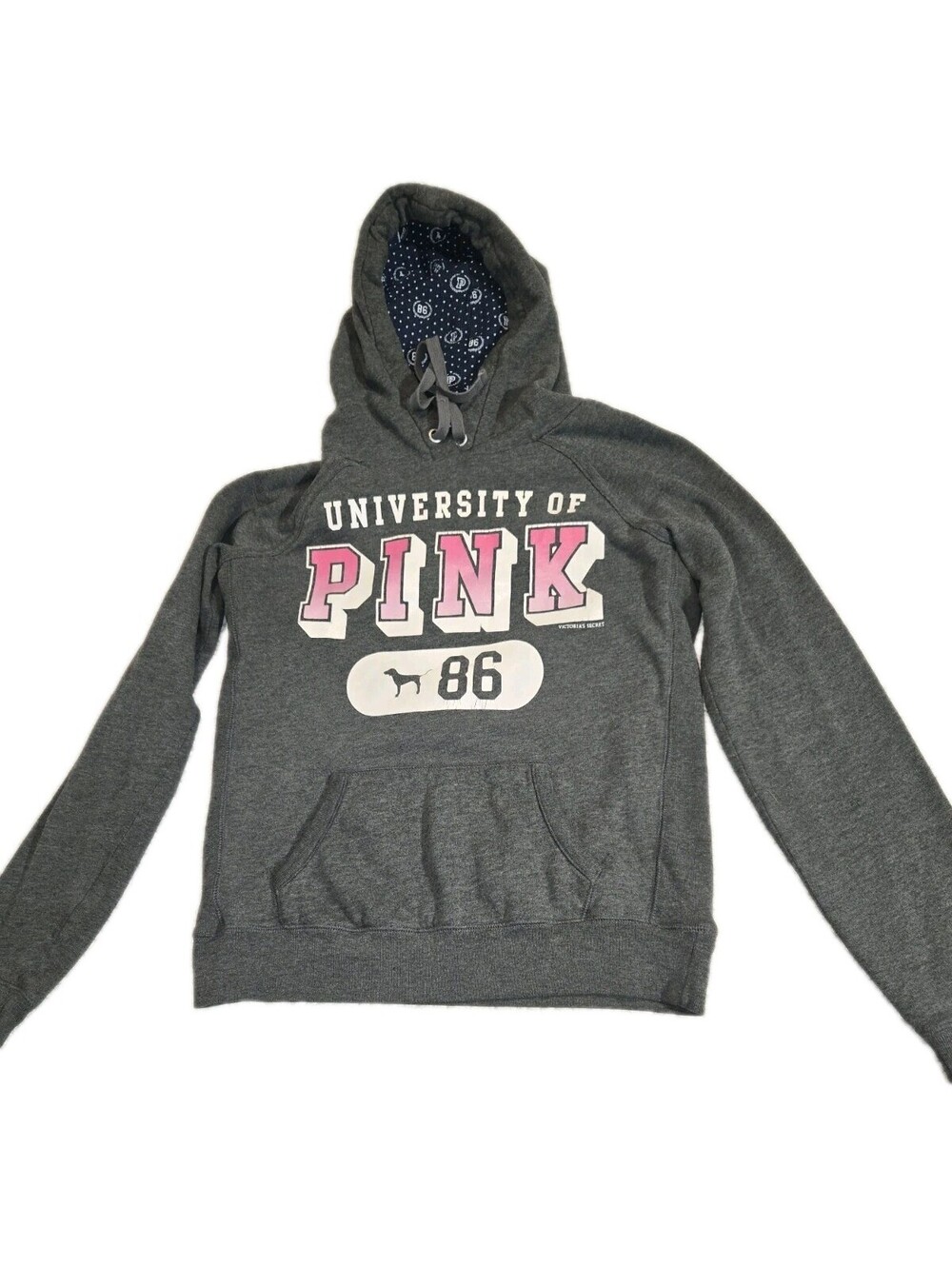 victorias secret pink hoodie University Of Pink Sz M Kangaroo Pockets Preppy
